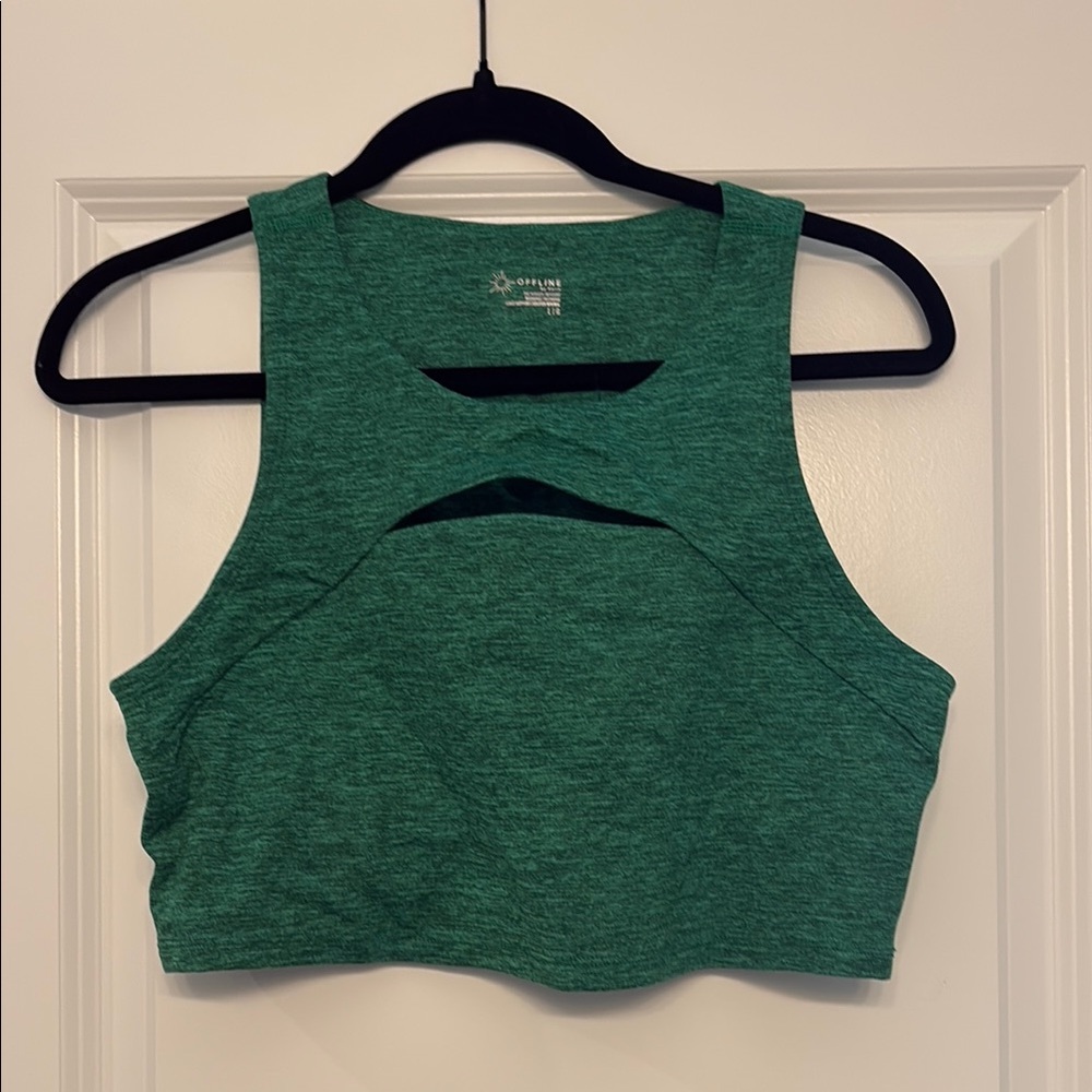 Offline by Aerie Green Crop Top